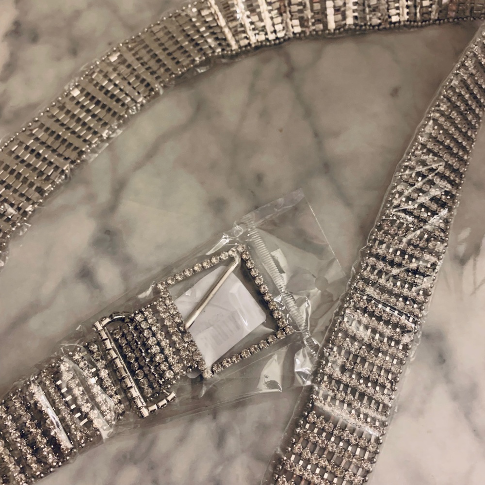 Crystal Rhinestone Belt - Silver - Picture 3 of 3